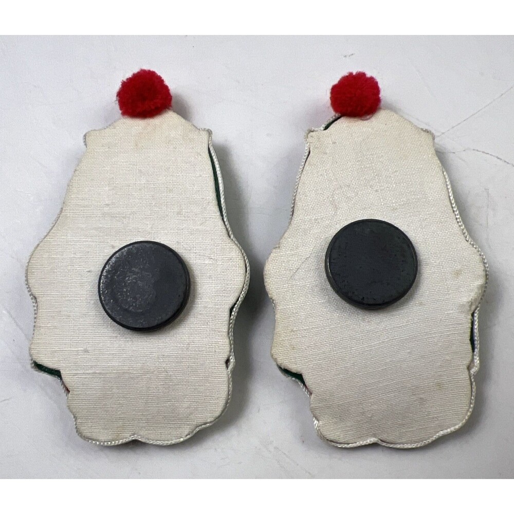 Vintage Set of 2 Fabric Christmas Magnets Kitty's - Picture 4 of 4